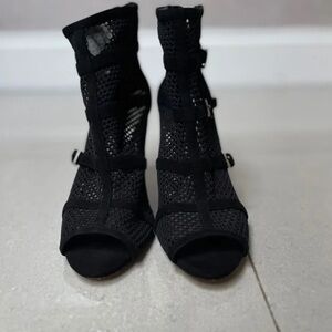 Karen Millen Black Mesh Heeled Boots